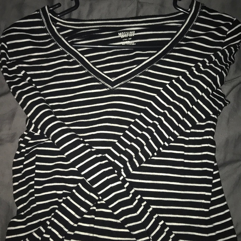 Black and White Striped Long sleeve shirt